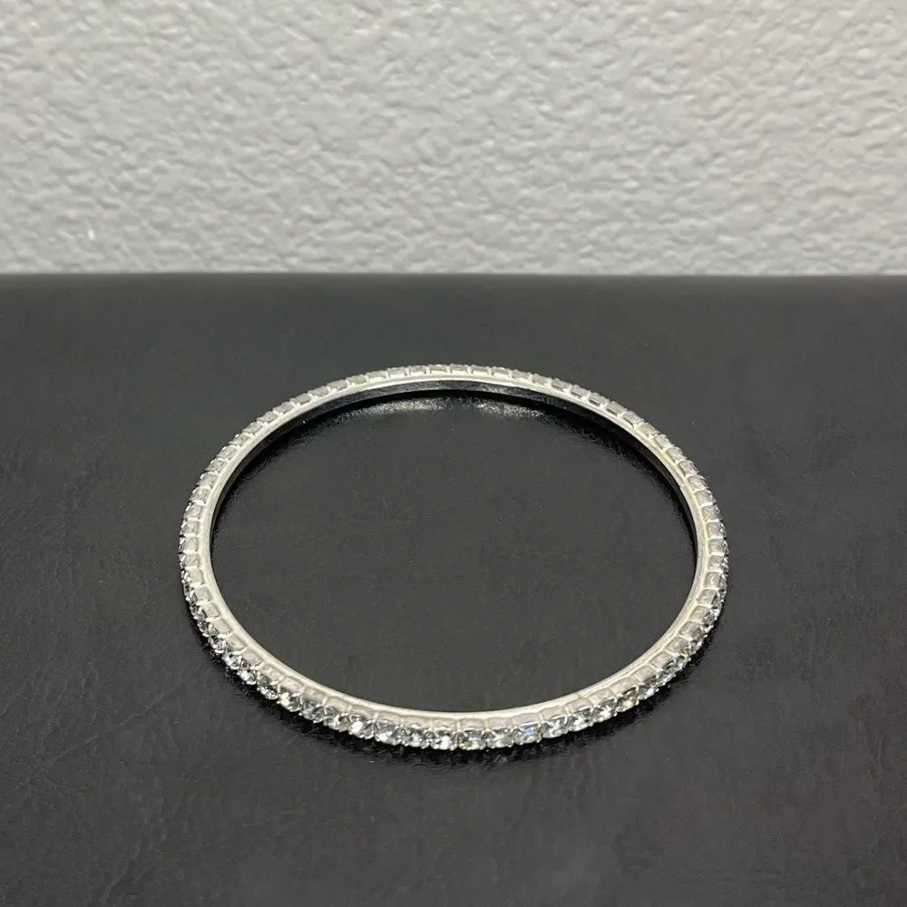 Diamond Bracelet Bangle Women’s Jewelry Silver Grey White Stone Costume​… - Picture 7 of 8